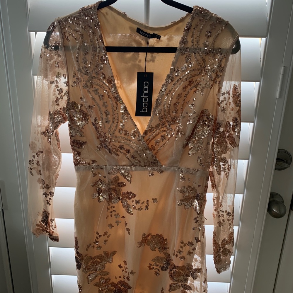 Pink and gold sequence dress-never worn
